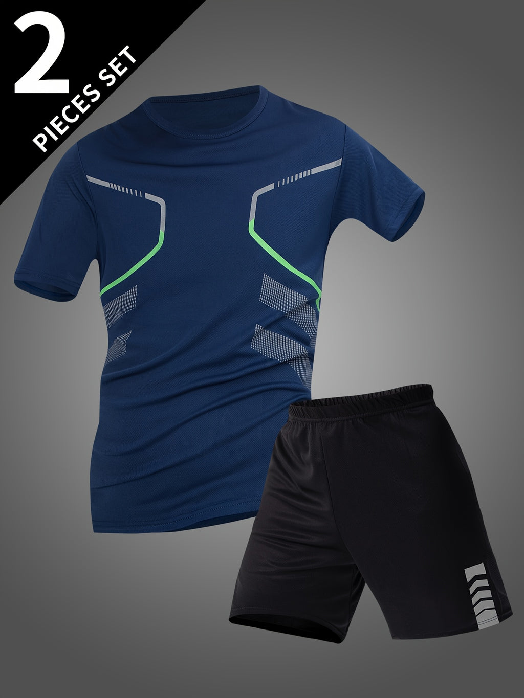 Men's summer casual short sleeve set - sporty Round Neck T-shirt & shorts