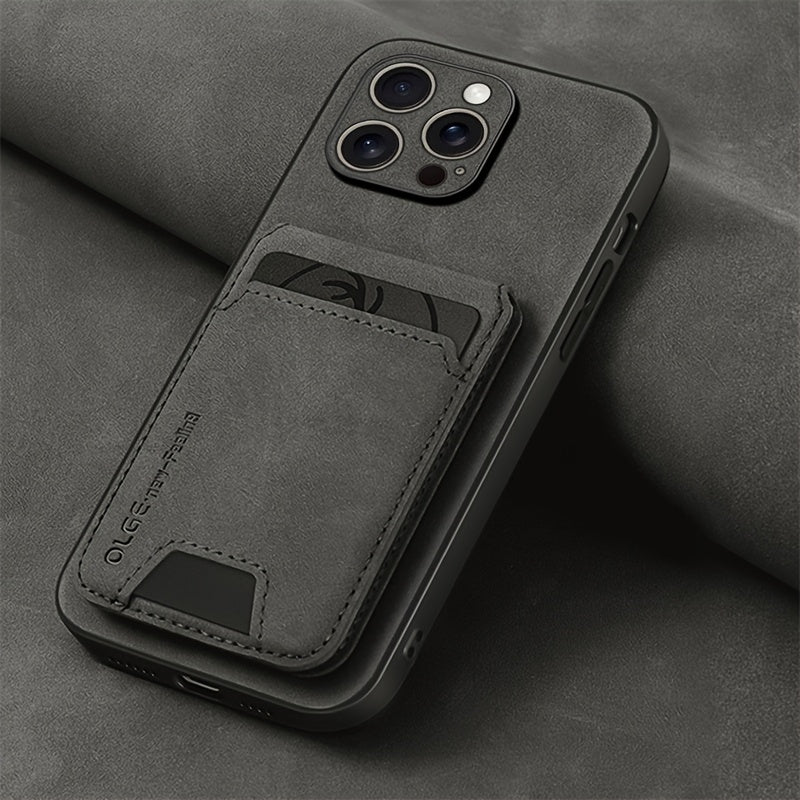 Premium synthetic Faux Leather Wallet Case with Card Holder and stand for iphone 11-16 pro max