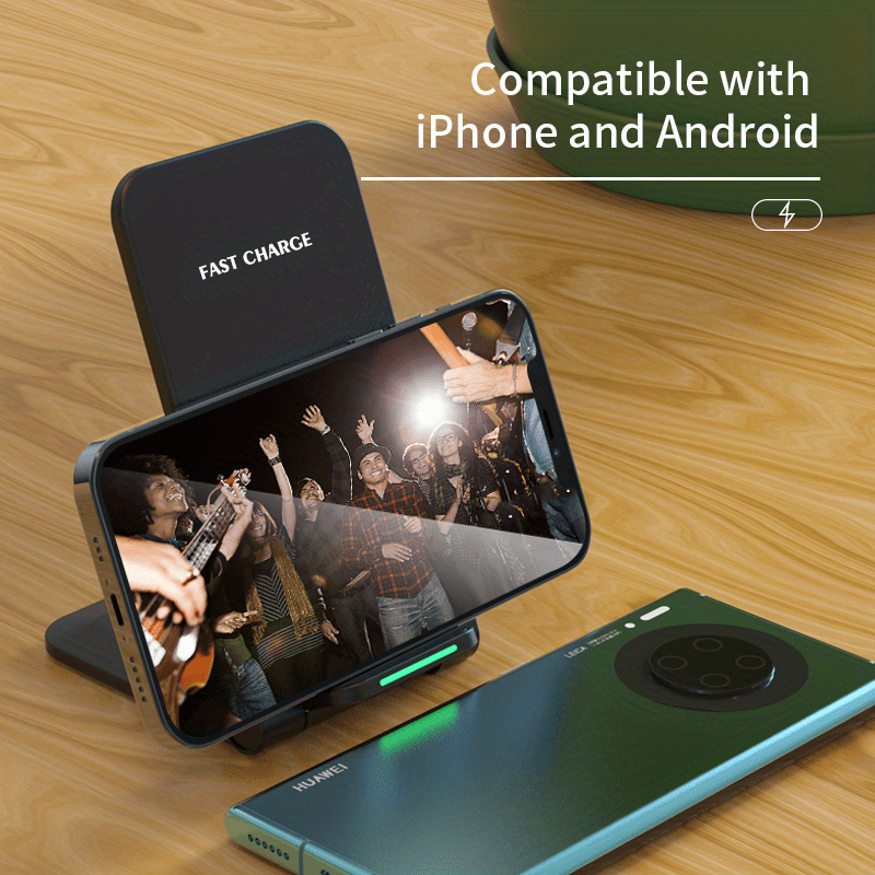 Ultra-slim Wireless Charing Pads with USB Type-C Fast Charging - 15w Qi-compatible for iphone, samsung, and More
