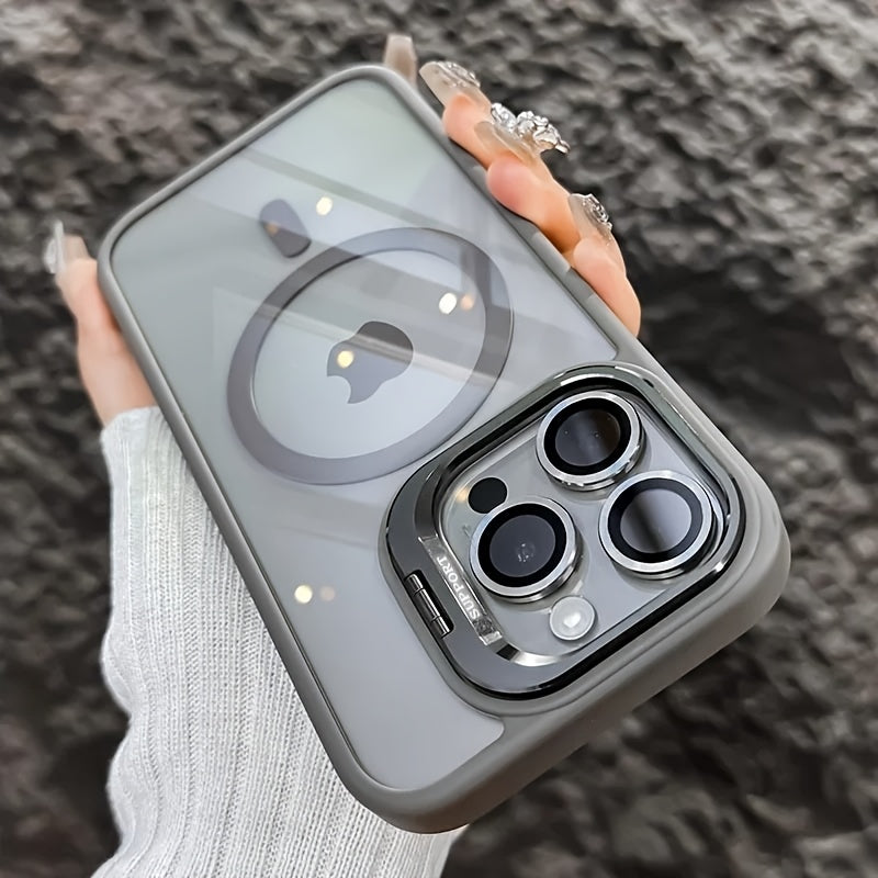 Magnetic Metal Frame case for Iphone 11-16 pro max /360 degree protection with clear back
