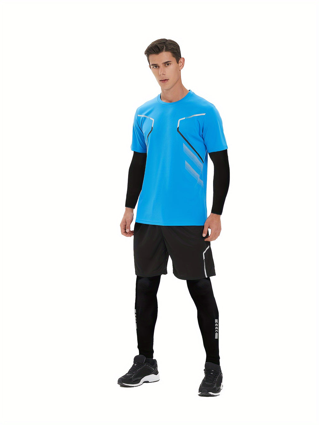 Men's Quick-Dry sportswear set - Short and Long sleeve Top & Shorts for Running &Gym