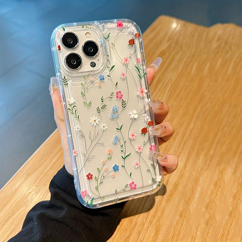 Transparent Floral phone case for iphone 7-14
soft TPU clear protective cover