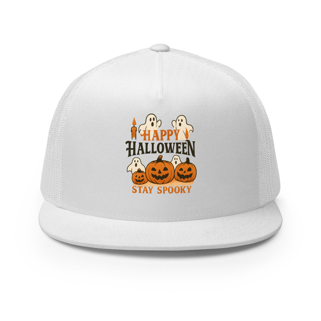 Stay Spooky Halloween Shirt & Hat Set Fun Ghost Pumpkin Design Perfect Fall Outfit Soft Breathable Material Adjustable Snapback Cap