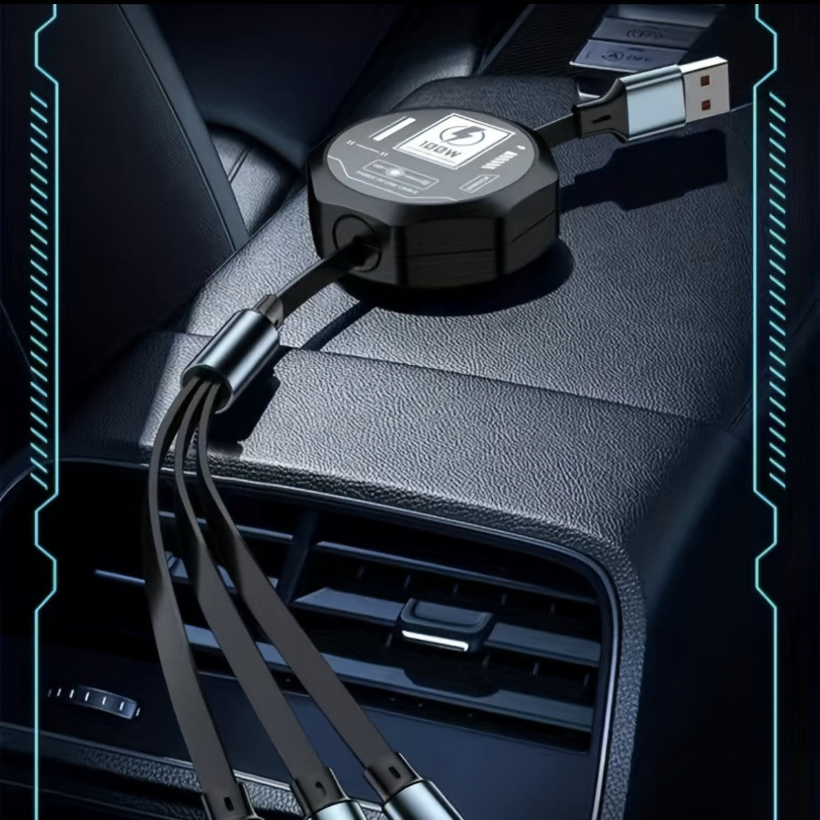 100w stretchable Fast Charging type-c Cable, multi-Functional USB Data Cord for Andriod and Tablets