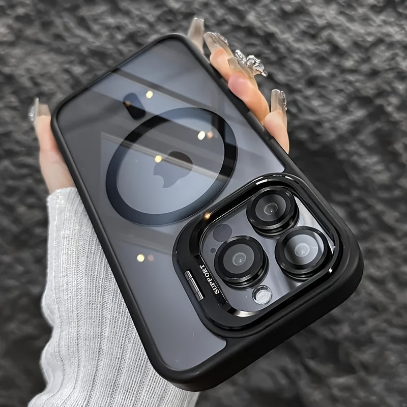 Magnetic Metal Frame case for Iphone 11-16 pro max /360 degree protection with clear back