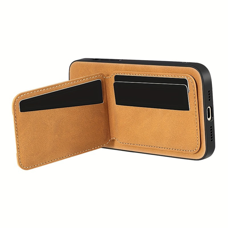 Premium synthetic Faux Leather Wallet Case with Card Holder and stand for iphone 11-16 pro max
