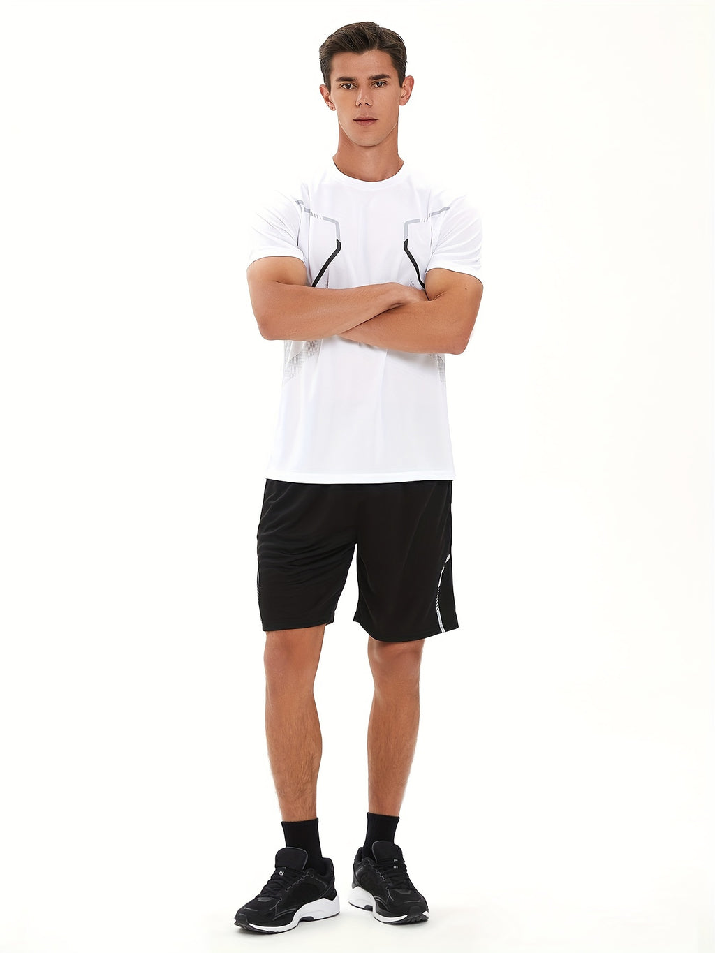 Men's Quick-Dry sportswear set - Short and Long sleeve Top & Shorts for Running &Gym