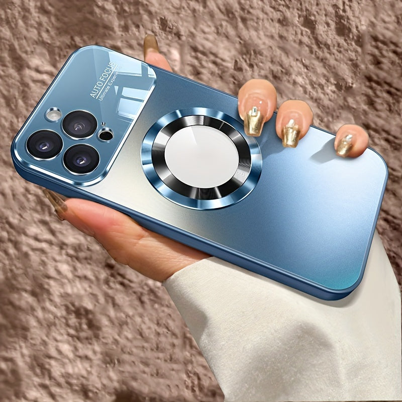 New Titanium Metal Luxurious Matte Phone Case Suitable for iPhone 16 15 14 13 12 11 Pro Max Plus with Magnetic Wireless Charging Function and Shockproof Glass Camera Lens Protection Case