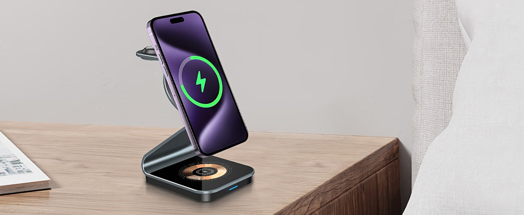 3in 1 Magnetic Wireless Charger, Fast Charging Station for your smartphones, smartwatches, and earbuds