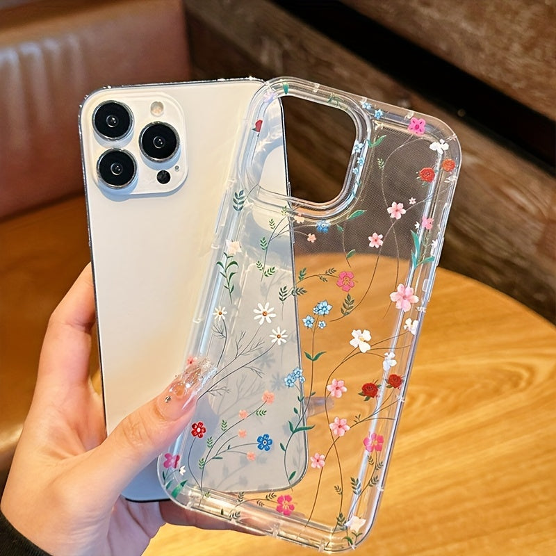Transparent Floral phone case for iphone 7-14
soft TPU clear protective cover