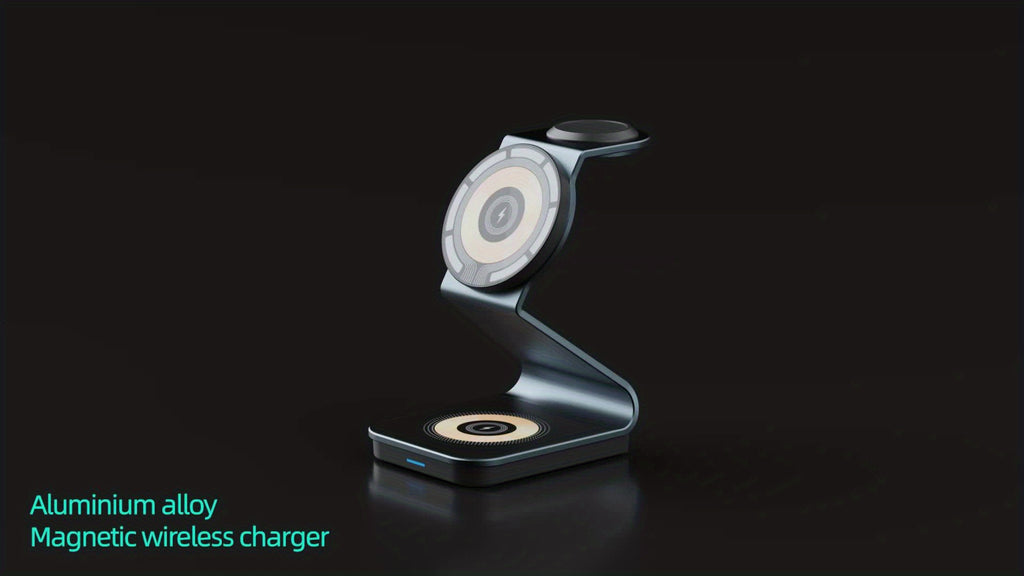 3in 1 Magnetic Wireless Charger, Fast Charging Station for your smartphones, smartwatches, and earbuds