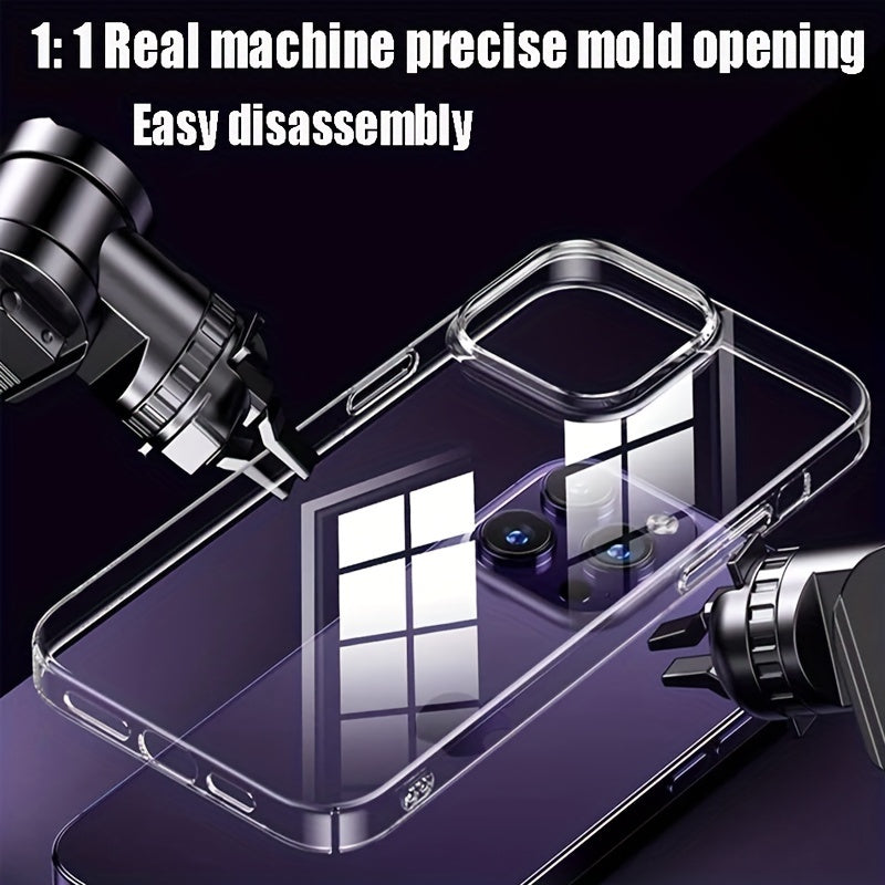 Transparent Clear Phone Case For IPhone 15 14 13 12 11 Pro Max Plus Phone Back Cover Transparent Shockproof Cover