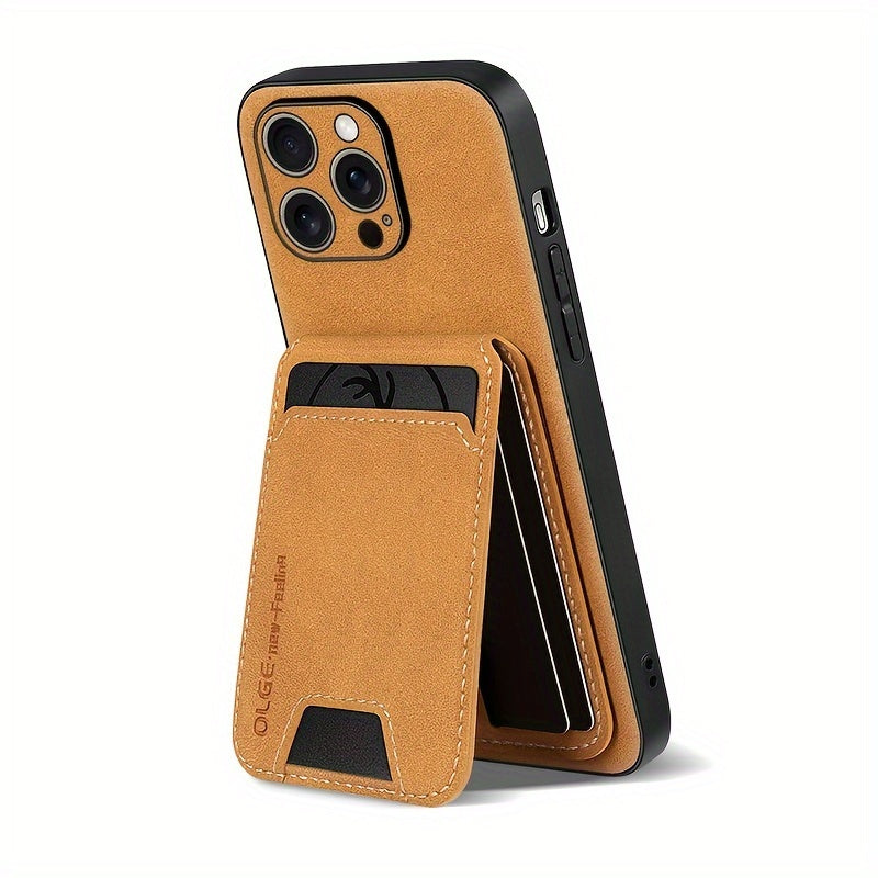 Premium synthetic Faux Leather Wallet Case with Card Holder and stand for iphone 11-16 pro max