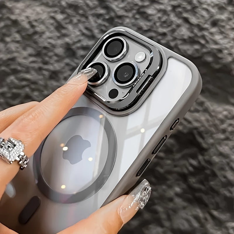 Magnetic Metal Frame case for Iphone 11-16 pro max /360 degree protection with clear back