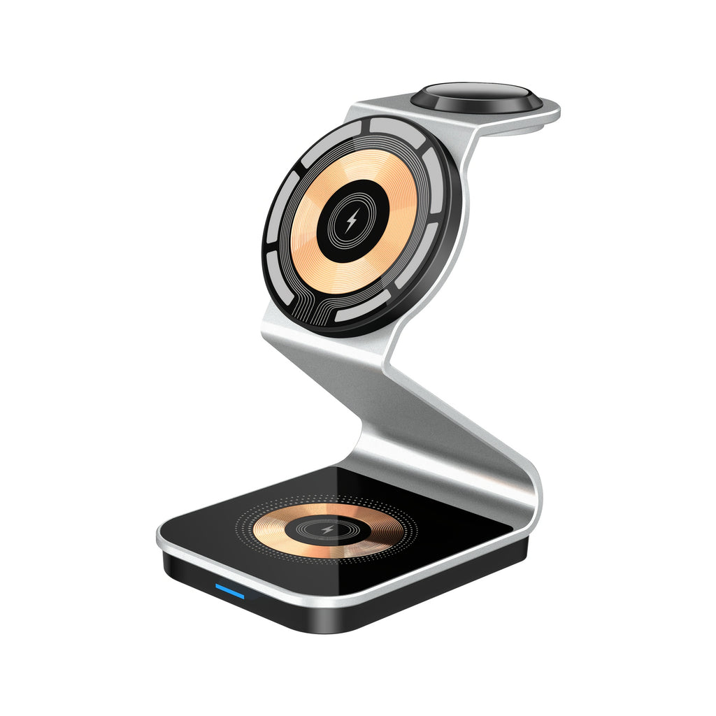 3in 1 Magnetic Wireless Charger, Fast Charging Station for your smartphones, smartwatches, and earbuds