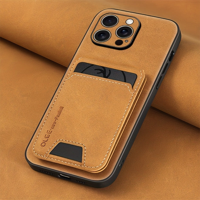 Premium synthetic Faux Leather Wallet Case with Card Holder and stand for iphone 11-16 pro max