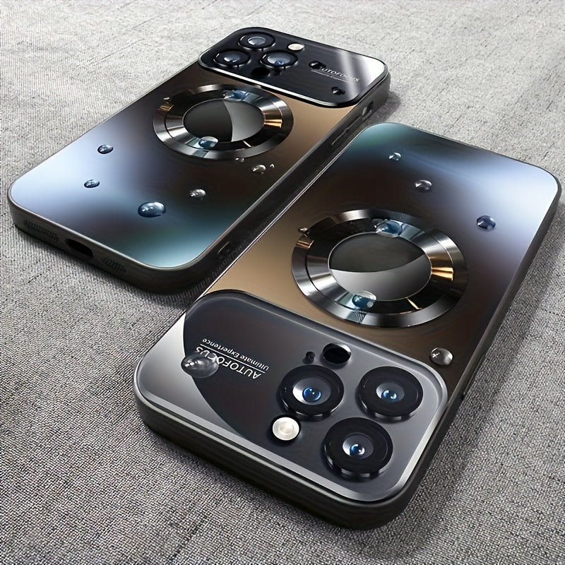 New Titanium Metal Luxurious Matte Phone Case Suitable for iPhone 16 15 14 13 12 11 Pro Max Plus with Magnetic Wireless Charging Function and Shockproof Glass Camera Lens Protection Case