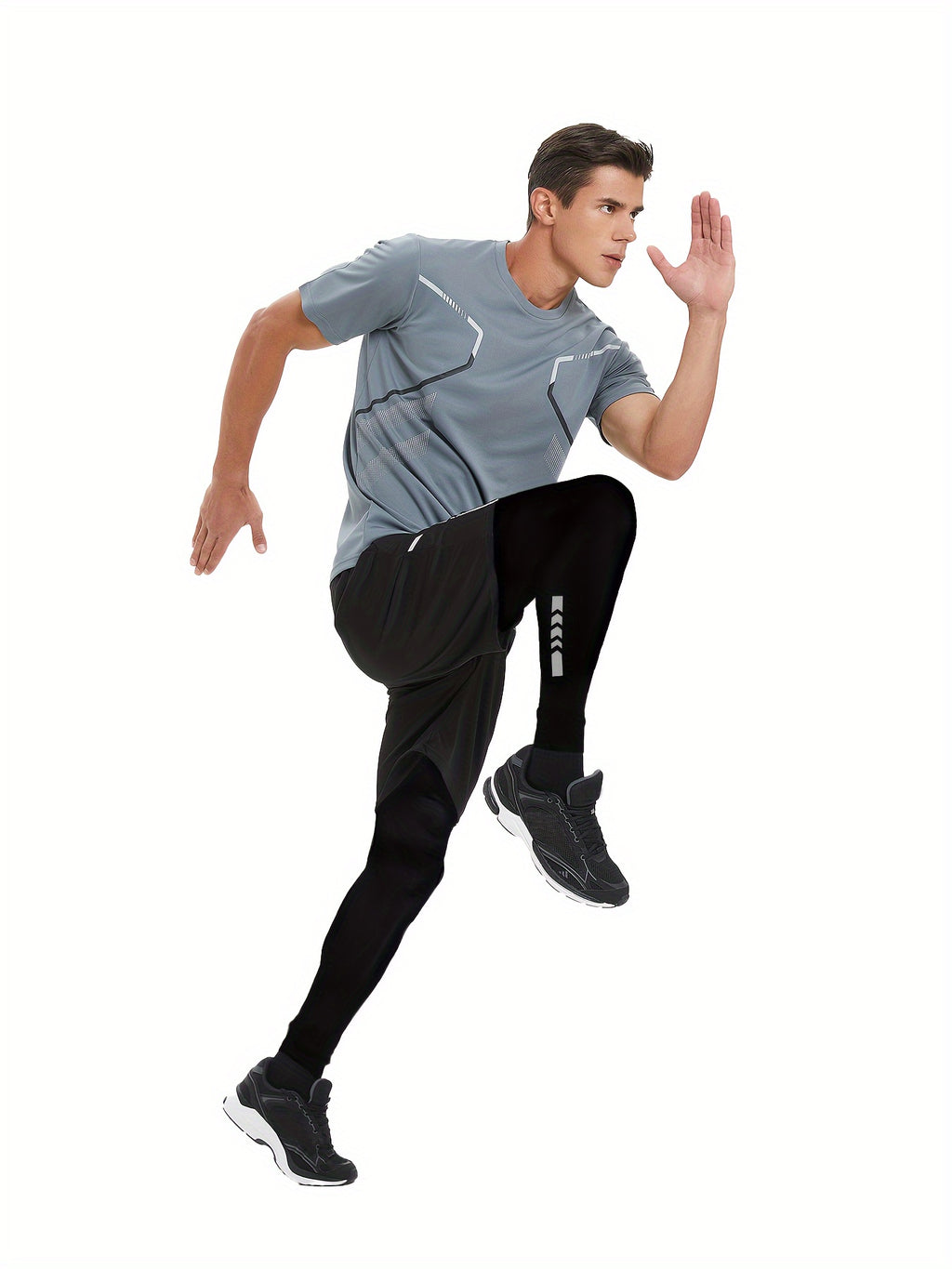 Men's Quick-Dry sportswear set - Short and Long sleeve Top & Shorts for Running &Gym
