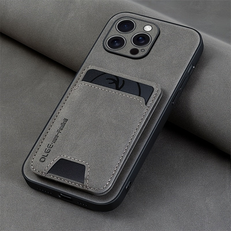 Premium synthetic Faux Leather Wallet Case with Card Holder and stand for iphone 11-16 pro max