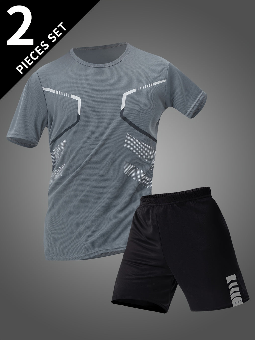 Men's summer casual short sleeve set - sporty Round Neck T-shirt & shorts