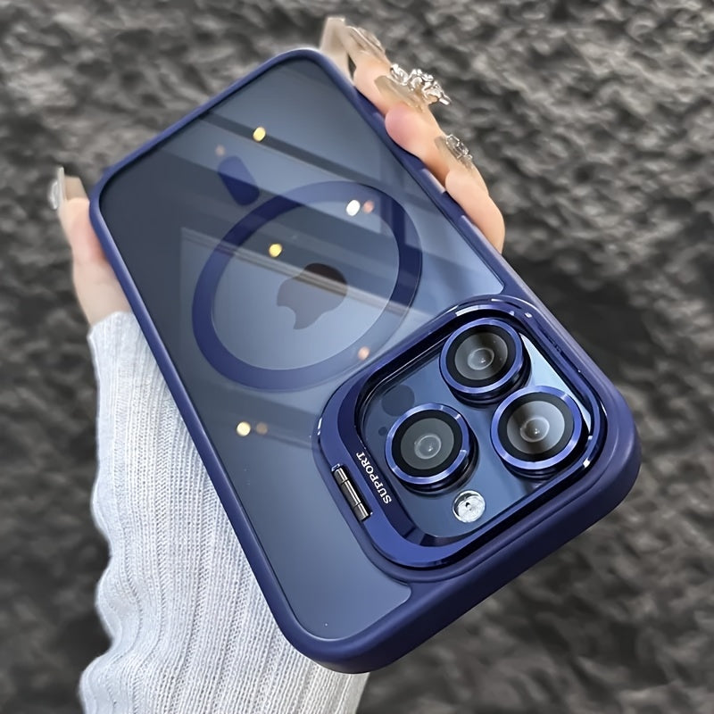 Magnetic Metal Frame case for Iphone 11-16 pro max /360 degree protection with clear back