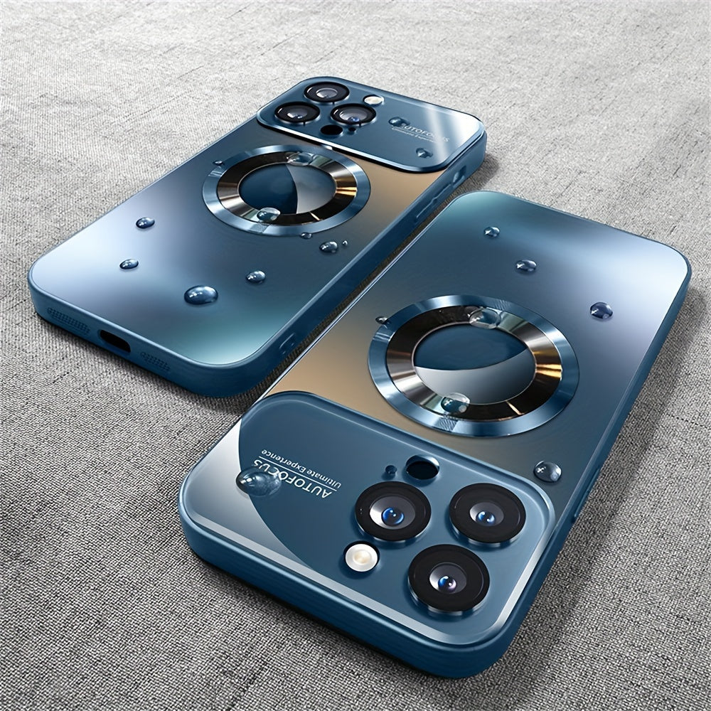 New Titanium Metal Luxurious Matte Phone Case Suitable for iPhone 16 15 14 13 12 11 Pro Max Plus with Magnetic Wireless Charging Function and Shockproof Glass Camera Lens Protection Case