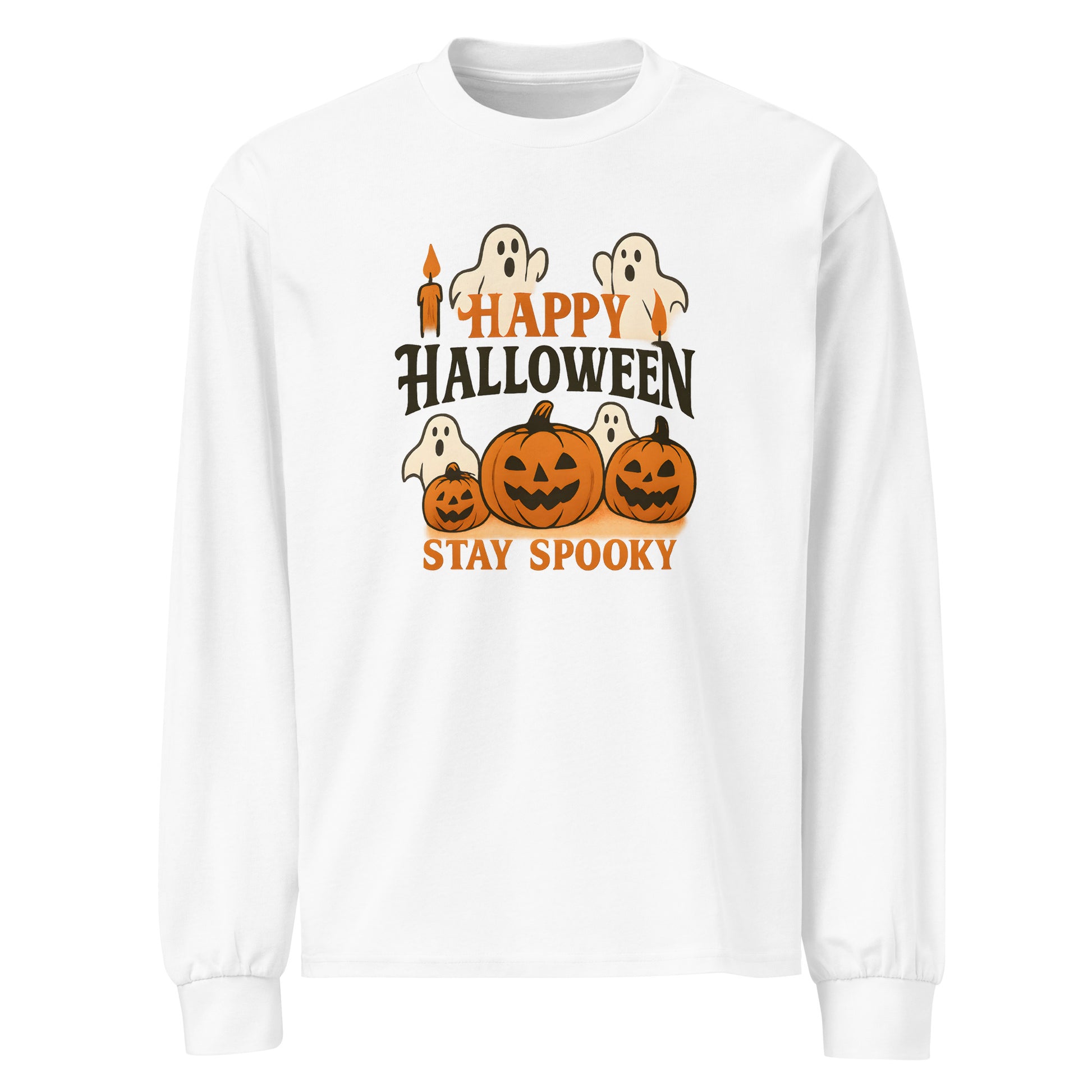 Stay Spooky Halloween Shirt & Hat Set Fun Ghost Pumpkin Design Perfect Fall Outfit Soft Breathable Material Adjustable Snapback Cap
